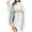 White, variant on Women Long Cape Large Size Solid Color Flip Collar Button Loose Comfortable Shawl Wraps Beige