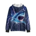 thumbnail image 4 of KUIFORTI Cool Shark Sweater for Boys Fleece-Lined Active Performance Zip Up Hoodies for Boys Soft Skin-Friendly Casual Long Sleeve Jacket 14-16 for Spring, Fall and Winter, 4 of 6