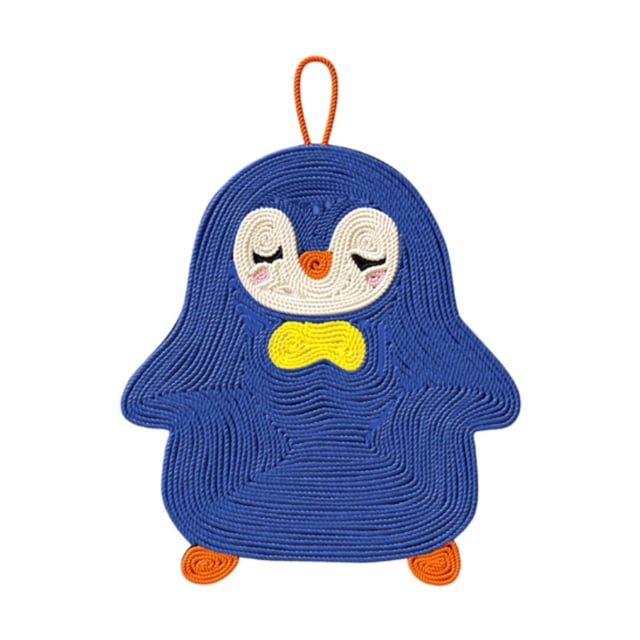 Almohadilla rascadora para gatos, tabla para rascar, linda almohadilla para rascar para gatos de sisal, almohadilla para dormir para gatos para puerta Pingüino