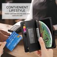 thumbnail image 6 of Allytechgroup Wallet Case for Apple iPhone XS Max, 9 Cards Holder + Zipper Pocket + Hand Wrist Shockproof Stand Flip Cover RFID Blocking Phone Case for Women Men, Black, 6 of 7