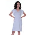 thumbnail image 1 of Moomaya Robe d'Été Décontractée avec Col en V, Manches à Volants, Longueur Genou, Robes T-Shirt, 1 of 6