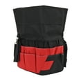 thumbnail image 1 of Bolsa de almacenamiento definitiva para herramientas, organizador de herramientas de jardín con 42 bolsillos y cubo rojo, 1 of 8
