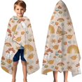 thumbnail image 3 of Red Mushroom Rainbow Light Pattern Hooded Bath Towel，60"x35" for Ages 3 To 12 Kids, Quick Dry Lightweight Soft Microfiber Hood Beach Towel Cover Up for Kids, 3 of 7
