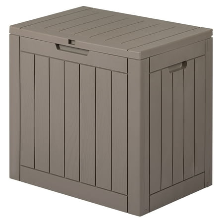 Devoko 30 Gallon Outdoor Box Deck Plastic Resin Storage Box, Gray