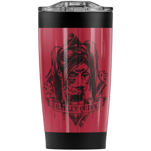 Batman: Arkham Knight Harley Quinn Diamond Stainless Steel Tumbler 20 oz Coffee Travel Mug/Cup, Vacuum Insulated & Double Wall with Leakproof Sliding Lid | Great for Hot Drinks and Cold Beverages