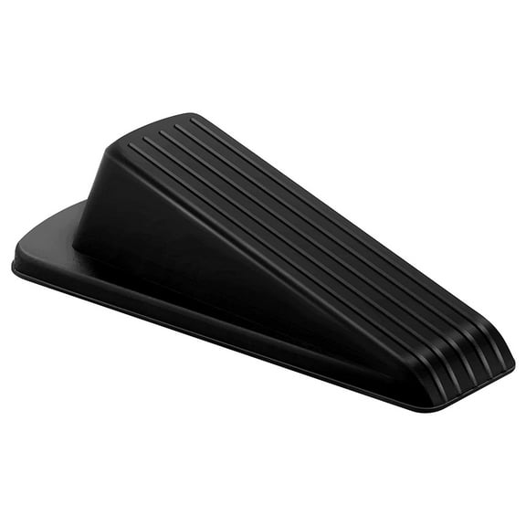 EGYMEN Rubber Door Stopper, Flexible Non-Slip Door Wedge for All Floor Types, Adjustable Door Holder for Hardwood and Tile Surfaces, Durable Door Chock for Home and Office Use(Black)