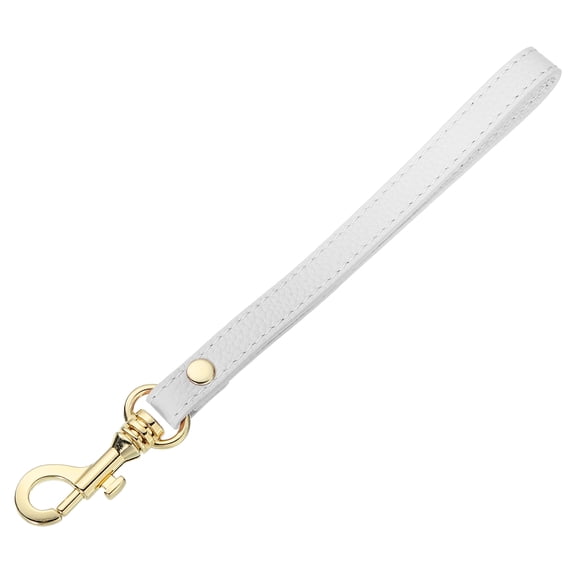 Uxcell Leather Wristlet Strap for Purse, Clutch, Wallet, Keychain Bag (White Leather, Gold Clasp)