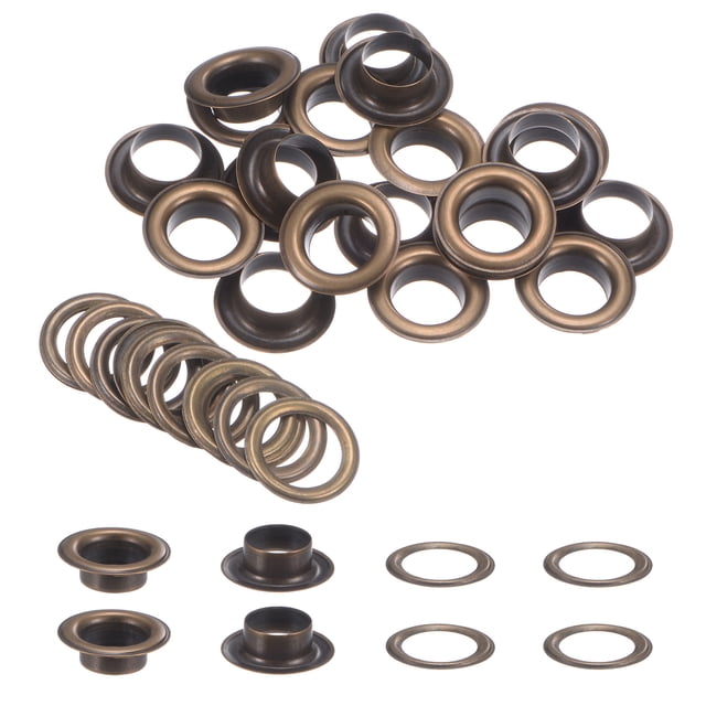 Kit de 20 ojales de metal de cobre de 12 mm con arandelas para cortinas, lonas, bolsas de cuero, bricolaje, bronce