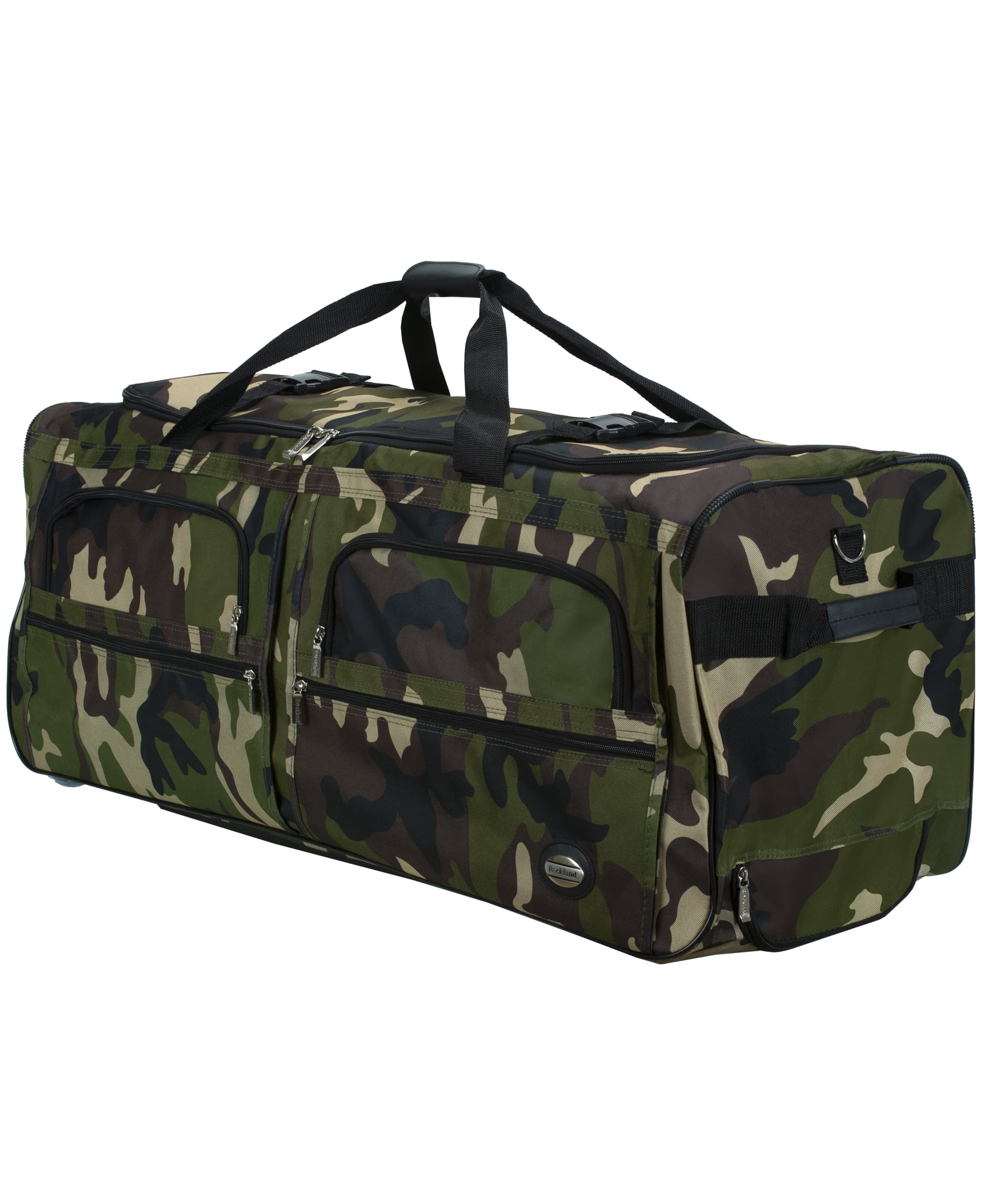 Rockland Adult 36" Wheeled, Adjustable Straps, Telescopic Handle, Pockets, Soft-Sided Travel Duffel Bags, Green