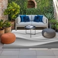 thumbnail image 2 of Gray Striped Outdoor Rug for Patio/Deck/Porch, Non-Slip Large Area Rug 5 x 7 Ft, Modern Abstract Art Wave Moire Gradient Indoor Outdoor Rugs Washable Area Rugs, Reversible Camping Rug Carpet Runner, 2 of 8