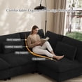 thumbnail image 5 of Wiilayok 130" Corduroy U-Shaped Modular Sectional Sofa 6-Seat Cloud Fluffy Couch Set for Living Room with Ottoman, USB Port, Cup Holder, Storage, Black, 5 of 9