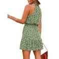 thumbnail image 3 of Summer Floral Printing Bohemian Halter Neck Sleeveless Chiffon Dress, 3 of 4