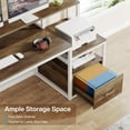 Tribesigns 59 inch Computer Desk with Storage Shelves and File Drawer