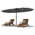 thumbnail image 2 of Patio Umbrella – Large 13FT Double-Sided Rectangular Sun Shade – Heavy Duty, Fade Resistant & UV Protection Canopy – Easy Crank Lift, Ventilated – for Backyard, Garden, Pool & Deck – gray, 2 of 7