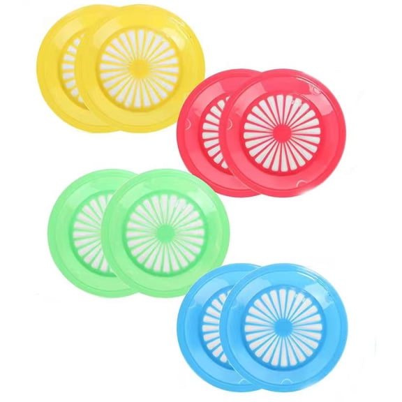 Vruelia 8 Pieces Reusable Plastic Paper Plate Holders 10" with Snap-In Grooves Dishwasher Safe, 4 Assorted Colors