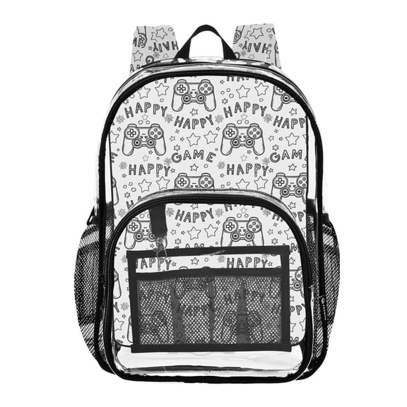 ALAZA Clear Backpack Cartoon Gamepad PVC Transparent BookBag