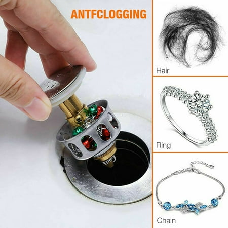 

35mm Stainless Steel Push-Type Bounce Core wash basin bounce drain filters