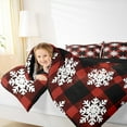 thumbnail image 5 of Manfei Merry Christmas Queen Comforter Set,Cartoon Snowflake Bedding Sets,Red Black Checkered Bedding Comforter Set For Teens,Microfiber Bedroom Decor Reversible,3-Piece, 5 of 9