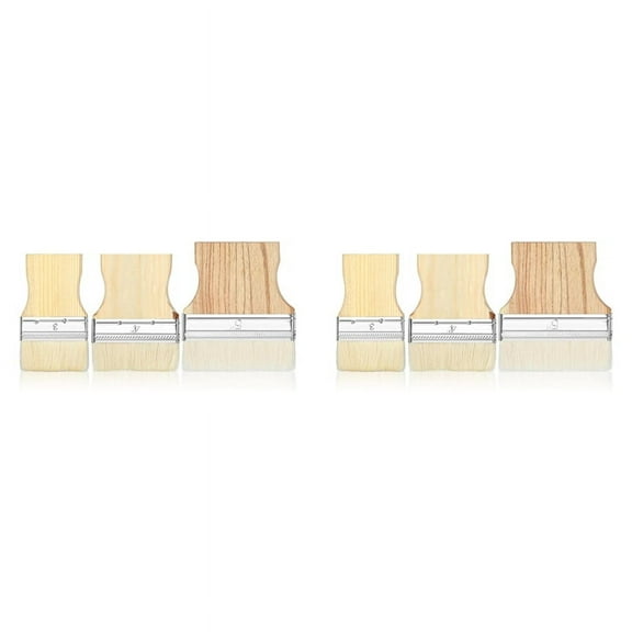 6 Pcs Flat Paddle Paint Brush Set,Wide Large 3/4/5 Inch for Oil and Acrylic Paints