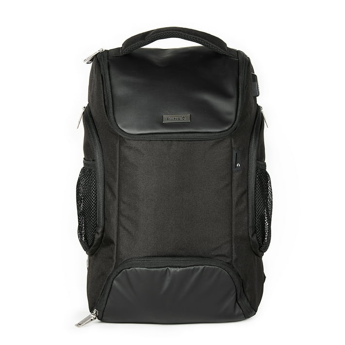 Reebok Unisex Nolan Tech USB Laptop 18" Backpack, Black