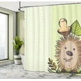 thumbnail image 5 of Ambesonne Cartoon Shower Curtain, Hedgehog Chevron, 69"Wx75"L, Green Brown Beige, 5 of 5