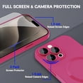 thumbnail image 5 of Case for iPhone 15 Pro Max Phone Case for Women, [Compatible with MagSafe] Matte Soft Metallic Design with Lens Protectors & 2 Screen Protectors for iPhone 15 Pro Max 6.7"-Hot Pink, 5 of 13