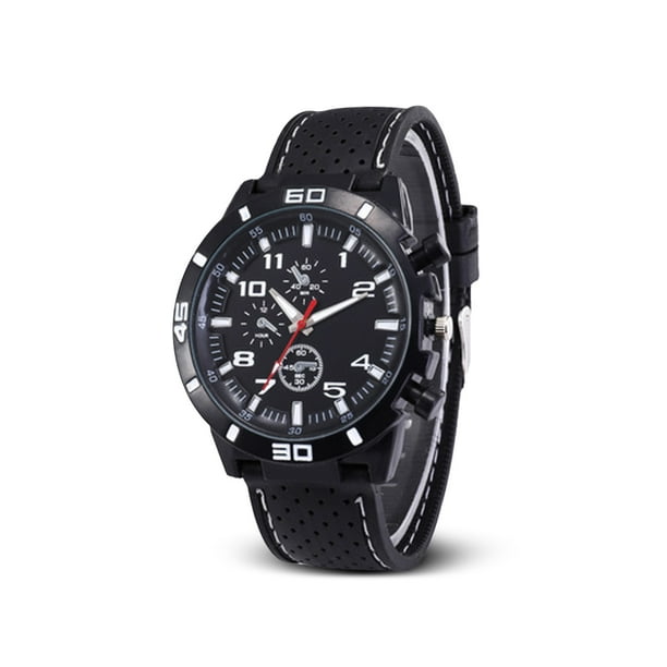 Sonducket Reloj de cuarzo con superficie de espejo de plástico para hombre, reloj de con carcasa de aleación para deportes de negocios, hebilla Relojes Blanco Sonducket AP004695-01