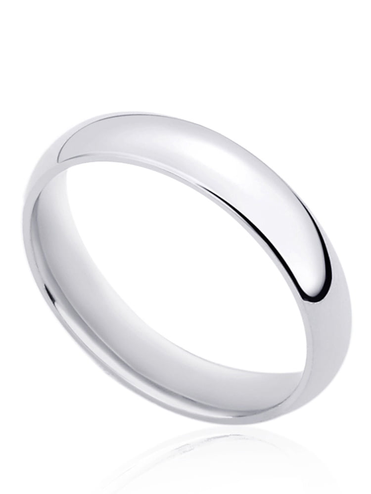 Size 5 to 12 14K White Gold 3mm Comfort Fit Classic Domed Plain Wedding Band
