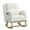 Off-White, variant on S-HOME Ergonomic Upholstered Rocking Chair Teddy Fleece with Supportive Backrest Side Pockets for Nursery or Home, Beige