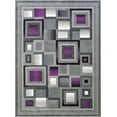 thumbnail image 2 of Handcraft Rugs Purple and Gray Abstract Geometric Modern Squares Pattern Area Rug 2 ft. by 3 ft.Doormat, 2 of 8