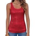 thumbnail image 3 of LANGWYQU Sleeveless Women Slim Fit Scoop Neck Sequins Tank Tops Camisole, 3 of 5