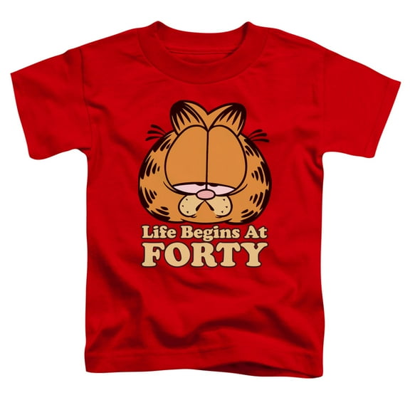 Garfield Life Begins At Forty S/S Toddler T-Shirt Red