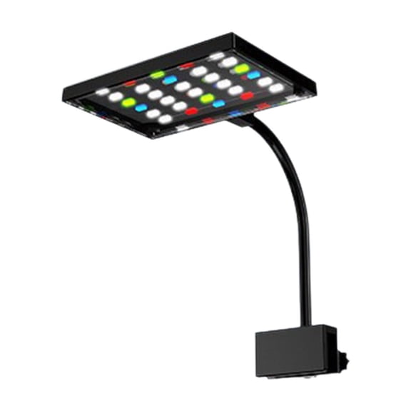 Zeiyignr Aquarium Fish Tank Led Light, Clip On Plants Lamp Light for 10 20 30 Gallon Frameless Fish Tank with, Colors Adjustable Brightness, 9W 10.43X4.72X3.15In