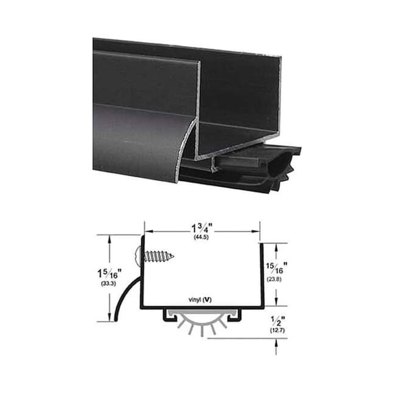 Pemko Door Shoe,Vinyl Insert,1-3/4" W,36" L 216DV36