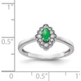 thumbnail image 2 of 14K White Gold Diamond And Oval Cabochon Emerald Ring (Size 7) Made In India rm4033-em-025-wa, 2 of 5