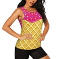 thumbnail image 2 of Bixox Women's Red Ice Cream Printed Sleeveless Fitness Workout Running Quick-Dry Tank Top, 2 of 7