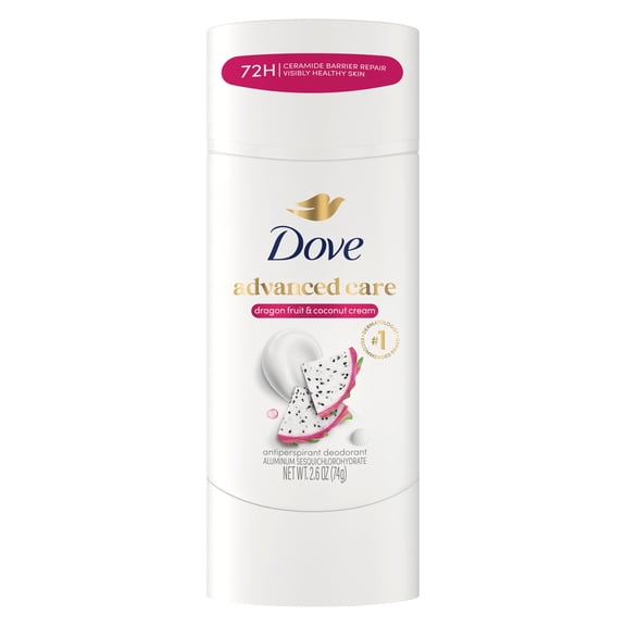 Dove Advanced Care Antiperspirant Deodorant Stick Dragon Fruite & Coconut Cream 72 Hour Sweat And Odor Protection With Pro Ceramide Technology ,2.6 oz
