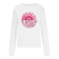 thumbnail image 4 of EQWLJWE Chandails en Molleton Roses pour Femmes Ruban Rose Sensibilisation au Cancer du Sein Chemise Mode Graphique Blouse Chemise Décontractée Manches Longues Col Rond Chandail Tops Pulls d'Automne pour Femmes, 4 of 5