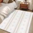 thumbnail image 5 of Khaki Stripe Pattern Washable Area Rug 3 x 5 ft Boho Cream Beige Stripes Farmhouse , Soft Non Slip Rugs Stain Repellent Indoor Felt Carpet for Living Dining Room Bedroom Home Office, 5 of 9