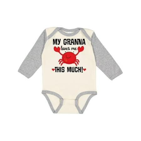 

Inktastic Granna Loves Me Crab Boys or Girls Long Sleeve Baby Bodysuit