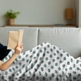 thumbnail image 3 of Eyes Soft Flannel Fleece Blanket, Repeated Illustration of Doodle Eye Motifs with Eyelashes on a Plain Background, Cozy Plush for Indoor and Outdoor Use, 50" x 70", Seafoam and White, by Ambesonne, 3 of 5