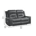 thumbnail image 5 of Benjara Dara 66 Inch Lay Flat Manual Recliner Loveseat, Dark Gray Faux Leather-Color:Dark GrayMaterial, 5 of 5