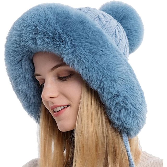 LinYooLi Chapeaux Chauds et Moelleux pour Femmes Bonnet Épais Mignon Tendance pour Hiver Automne Printemps