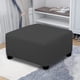 thumbnail image 3 of Wosthever Funda otomana elástica de Color sólido para sala de estar, dormitorio, reposapiés de poliéster, funda protectora para taburete, Decoración del hogar Gris oscuro, 3 of 6