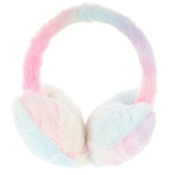 WRITWAA 1Pcs Winter Ear Muff Furry Thickened Warm Plush Blue Heart Shape Design for Women