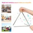 thumbnail image 2 of 10-Inch Triangle Bell Instrument with Metal Mallet - Steel Percussion Idiophone for Children, Toddlers - Early Education Rhythm Learning Hand Percussion Triangle, 2 of 7