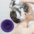 thumbnail image 2 of Unique Bargains 1 Pc Round Hair Shampoo Brush for Head Massage 2.83"x3.15" White Purple, 2 of 6