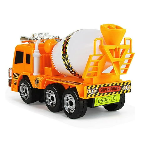 9.25*3.54*4.92 Inch Cute Cartoons Electric Cement Mixer Toy Car Multifunctional Engineering Vehicle Electronic Truck Car With Lights & Music Function Kid (Best Mixer For Electronic Music)
