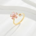 thumbnail image 4 of Dainty Flower Ring for Women Sparkling Cubic Zirconia Daisy Open Statement Rings Pearl Chic Engagement Promise Ring Wrap Finger Band, 4 of 5