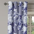 thumbnail image 3 of Ambesonne Floral Grommet Curtain, Abstract Botany Peony Print, 50"x60", Quartz Ceil Blue and Indigo, 3 of 5